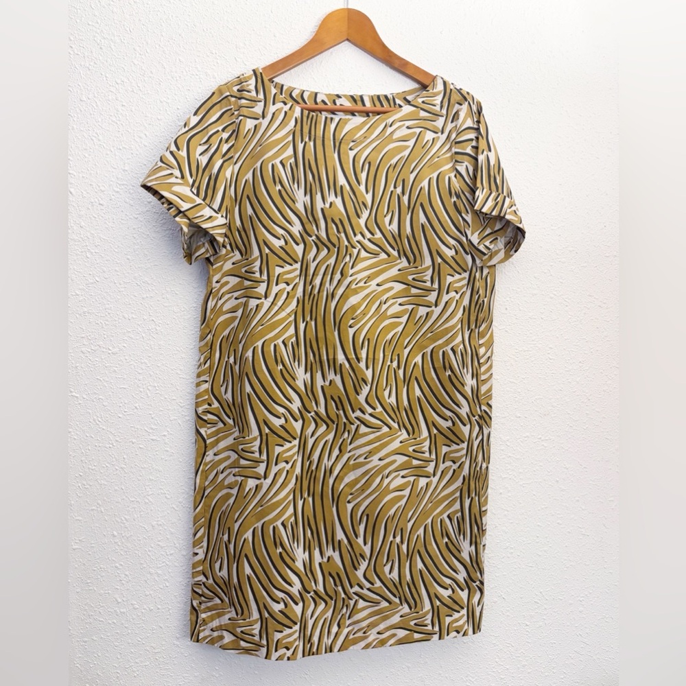 CARACTERE print dress size US 10 UK 14 tan